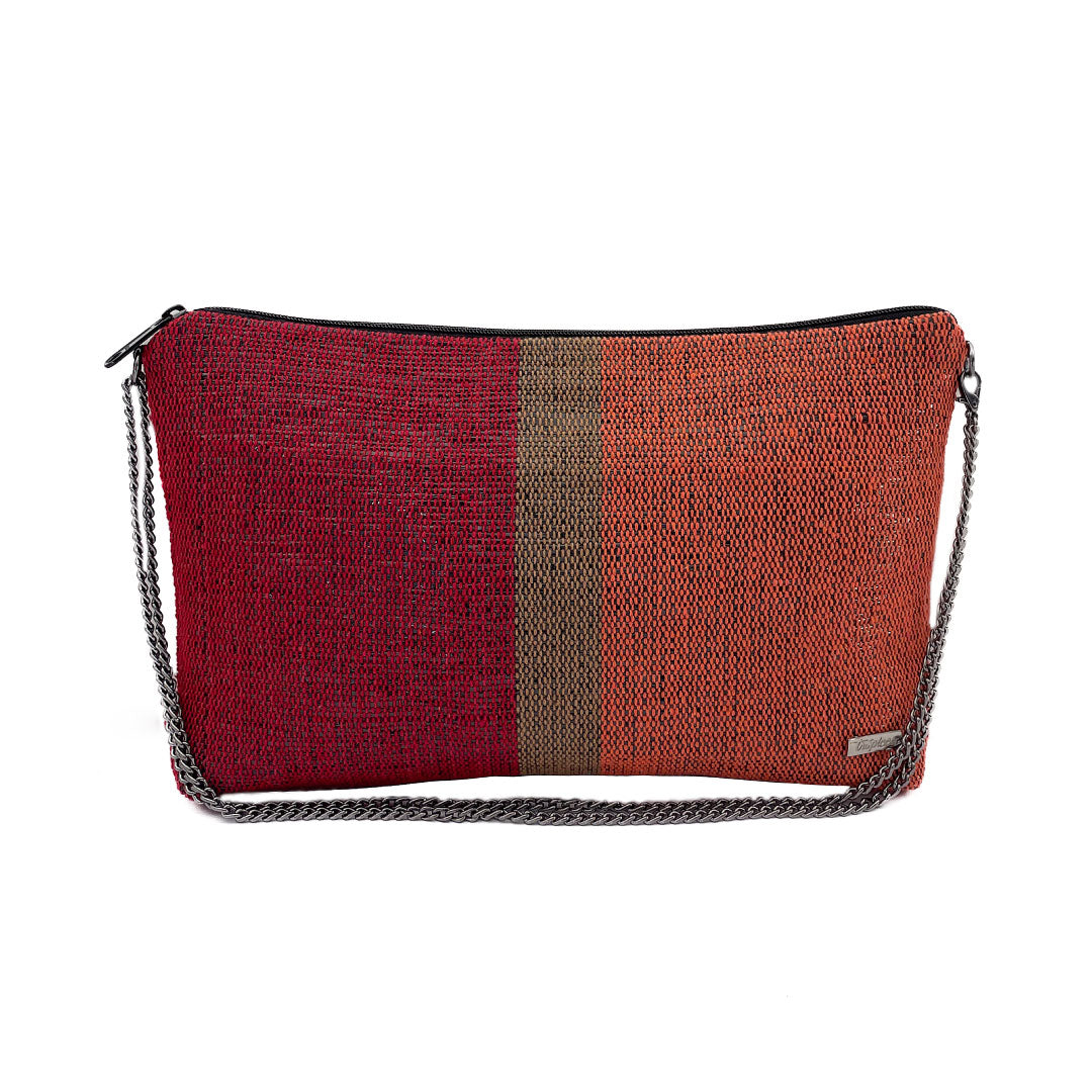 Clutch Bordo, Orgânico e Laranja