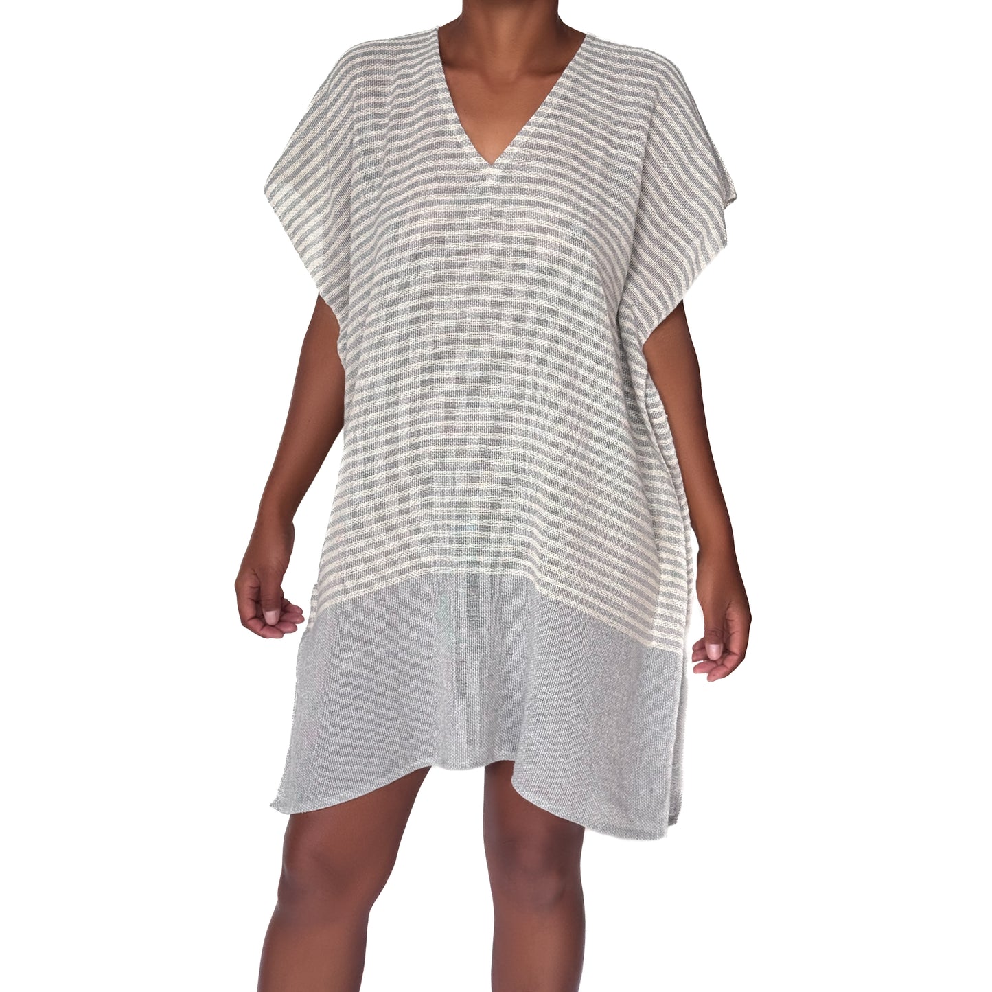 Kaftan Curto Listras Grafite