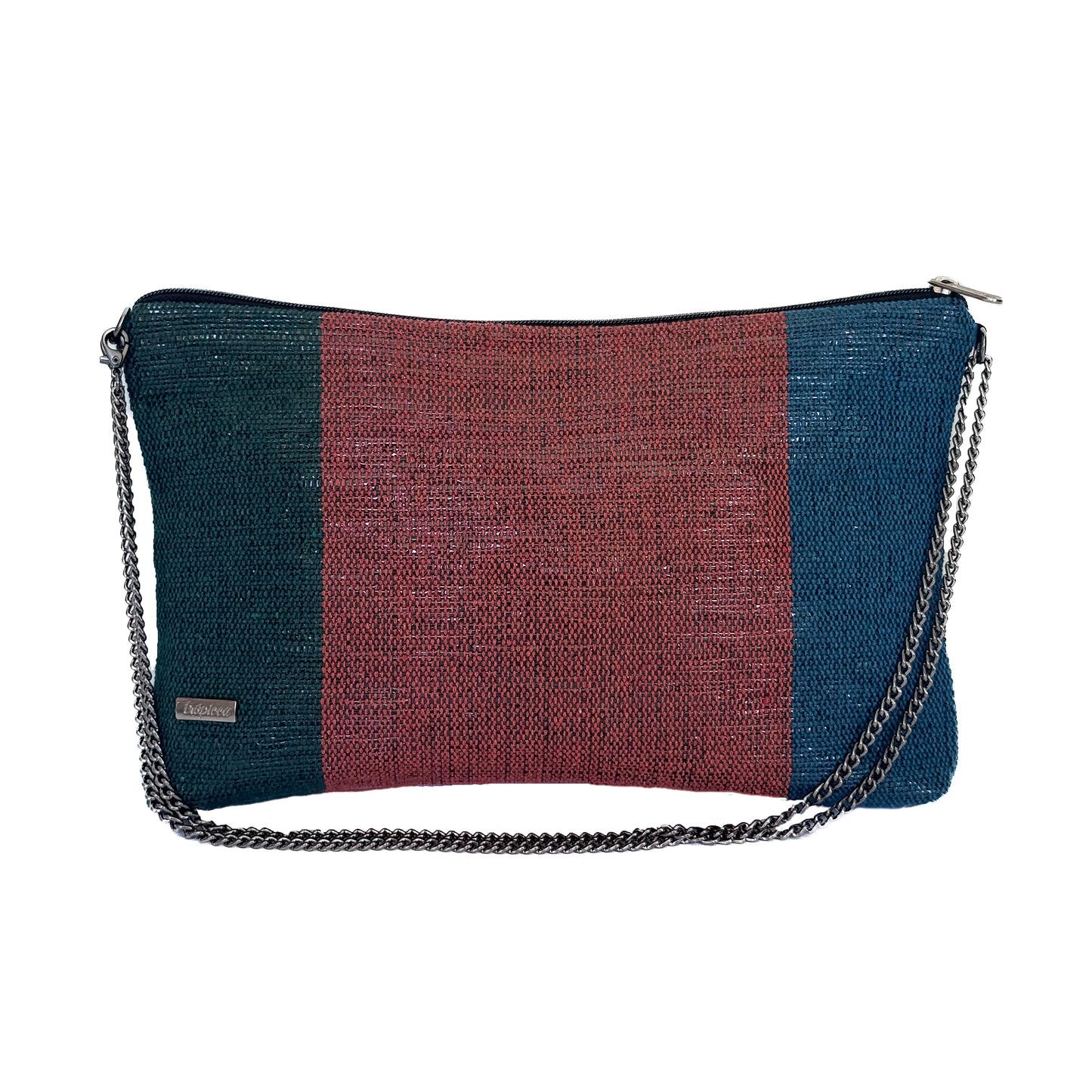 Clutch Verde, Coral e Azul Petróleo