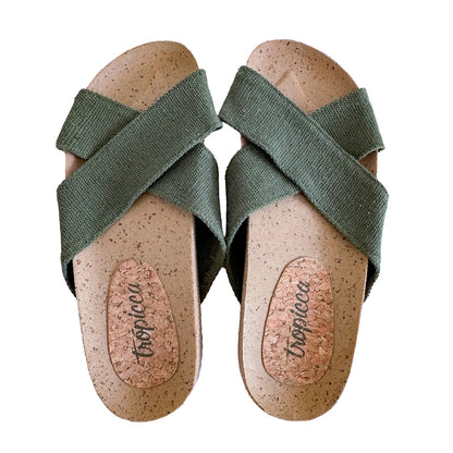 Sandália Brisa Cruzada Verde Oliva